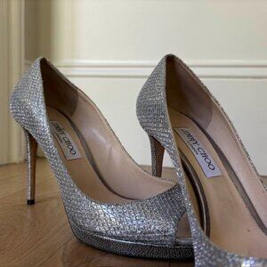 Jimmy Choo Luna 100 Pumps.  Size 40.  Peep-toe platform heel.  Gorgeous.